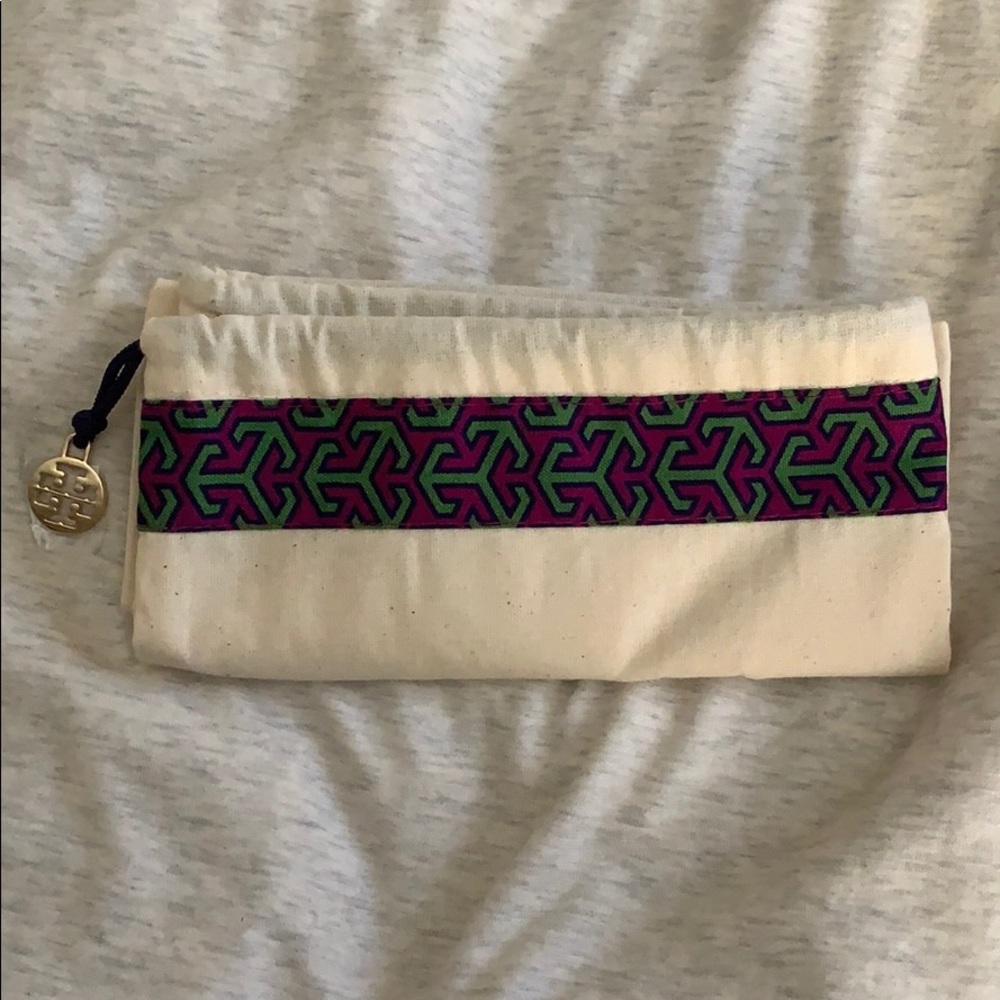 Tory Burch canvas draw string bag